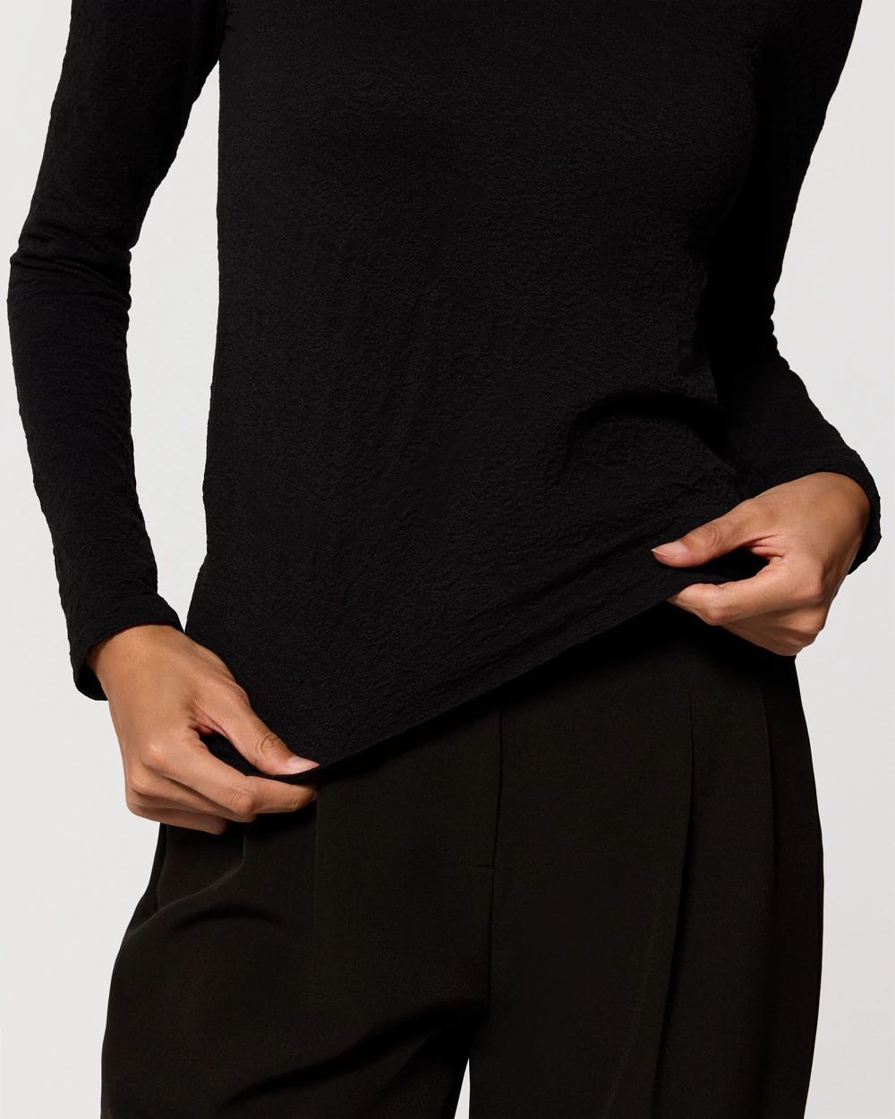Seamless V-neck Long Sleeve Top click to view larger image.