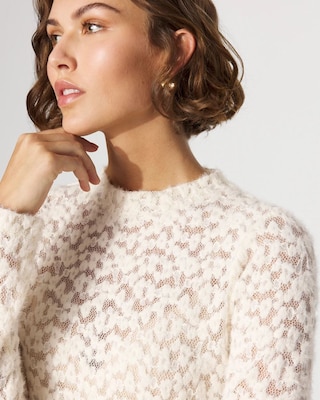 Textured Lace Mockneck Top click to view larger image.