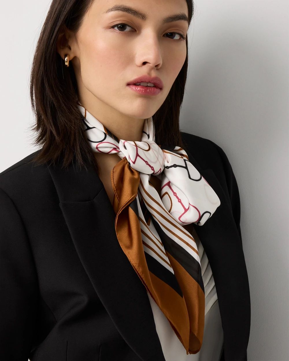 Horsebit Print Square Scarf