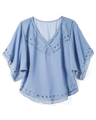 Elbow Sleeve Cutout Kimono Blouse
