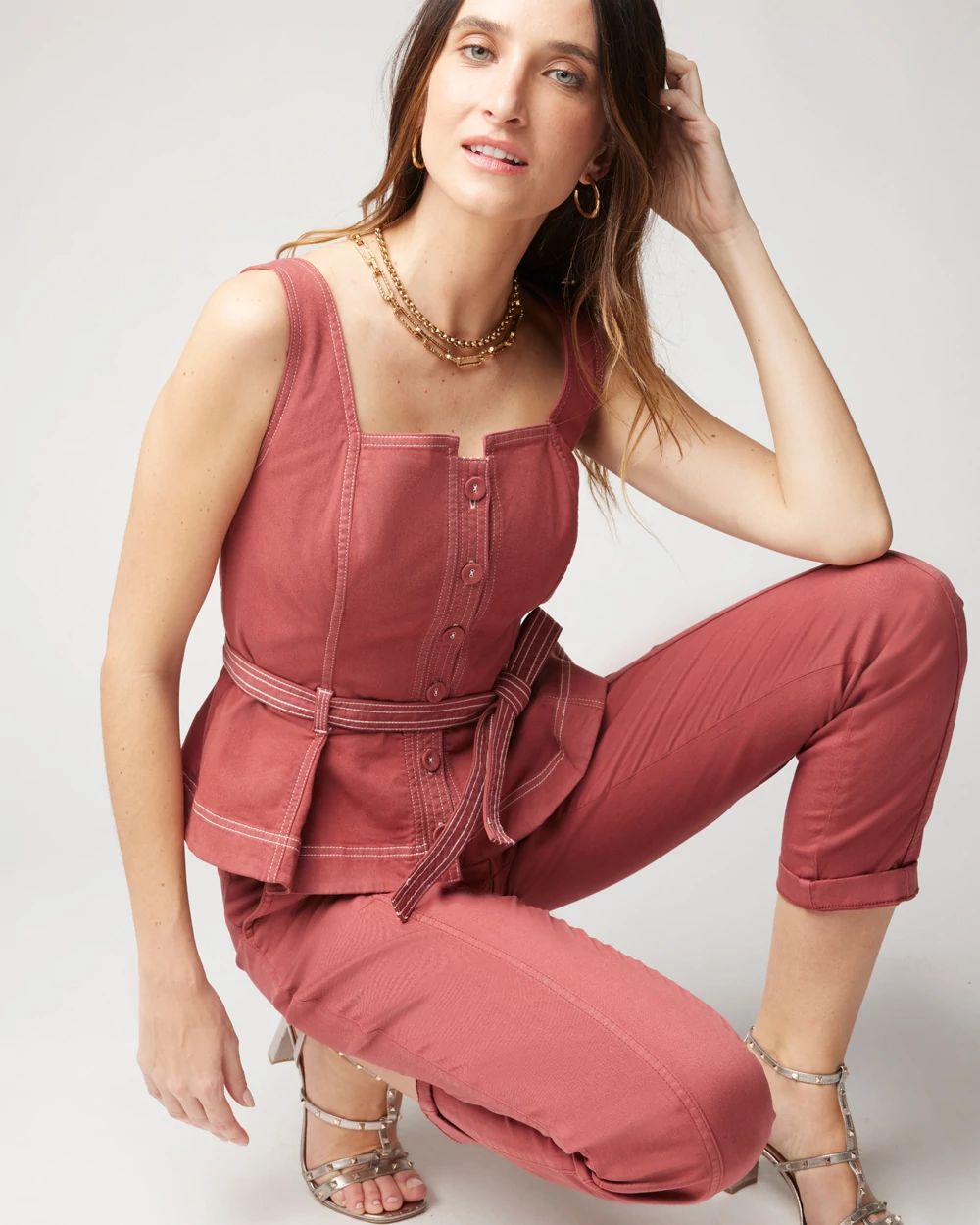 Topstitch Twill Top
