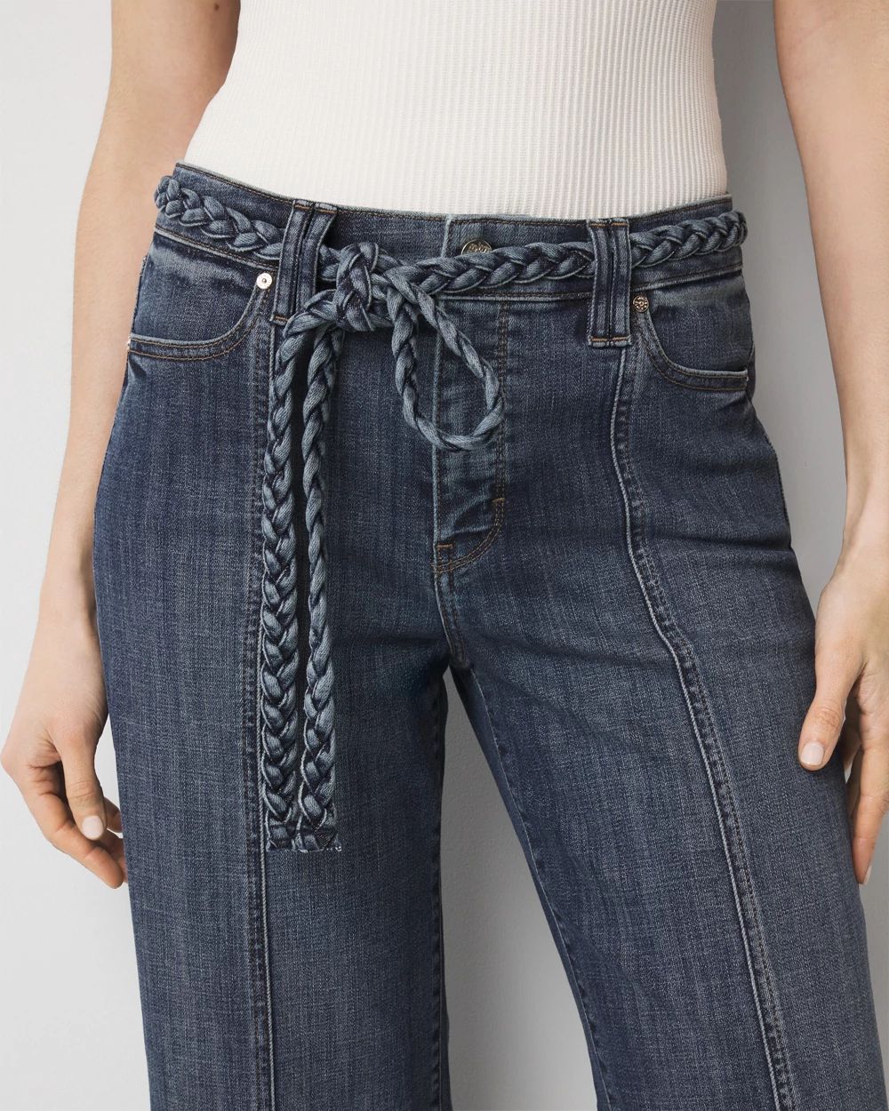 High-Rise Cuffed Wide Leg Cropped Jean