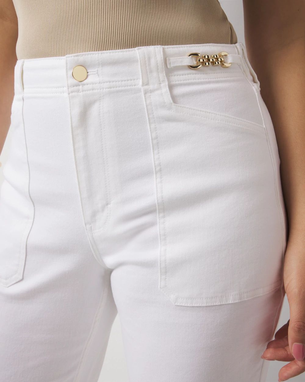 Curvy High-Rise Novelty Chain Trouser Jean