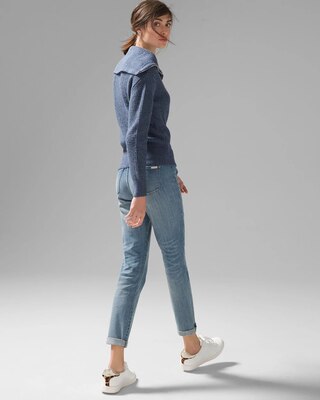 Zip-Neck Ribbed Pullover