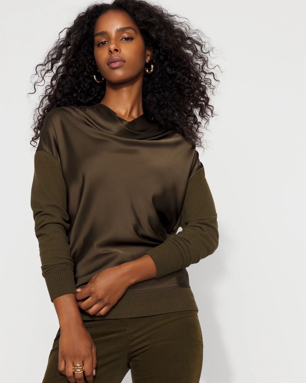 Satin Mix Snit Top