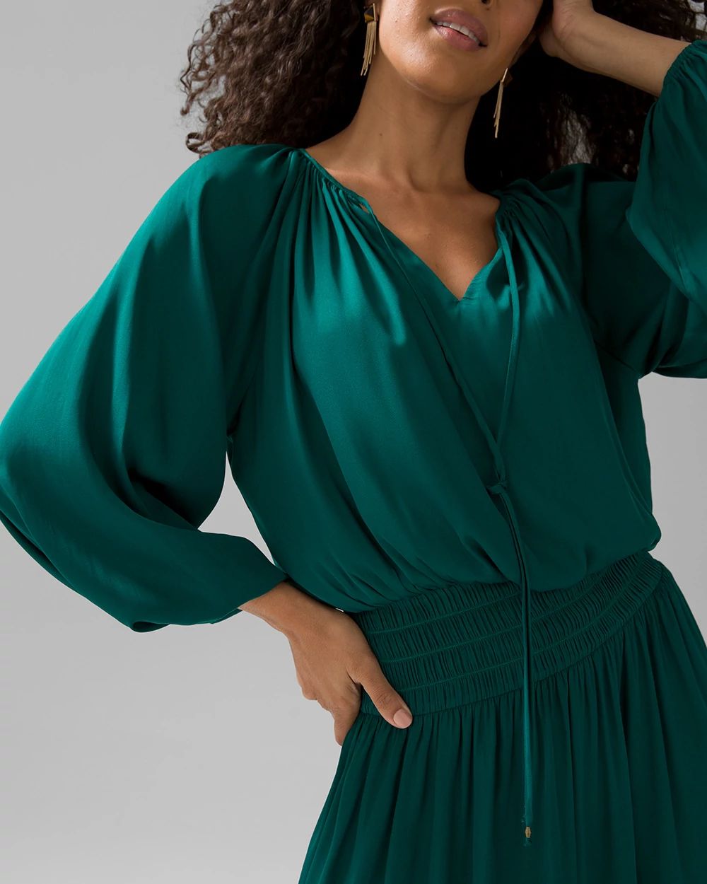 Drop Waist Blouson Dress
