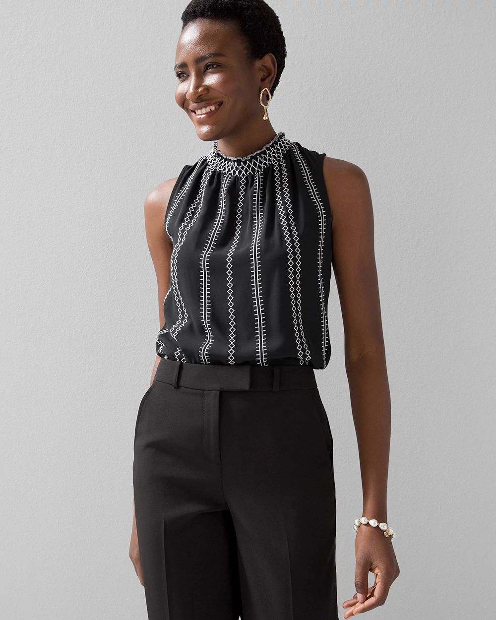 White house black market sleeveless top best sale