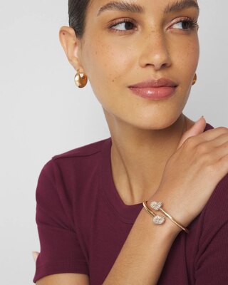 Gold + Pavé Knot Hinge Bracelet