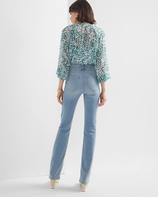 High-Rise Everyday Soft Patch Pocket Bootcut Jeans click to view larger image.