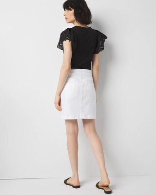 Petite Braided Waist Denim A-Line Miniskirt click to view larger image.