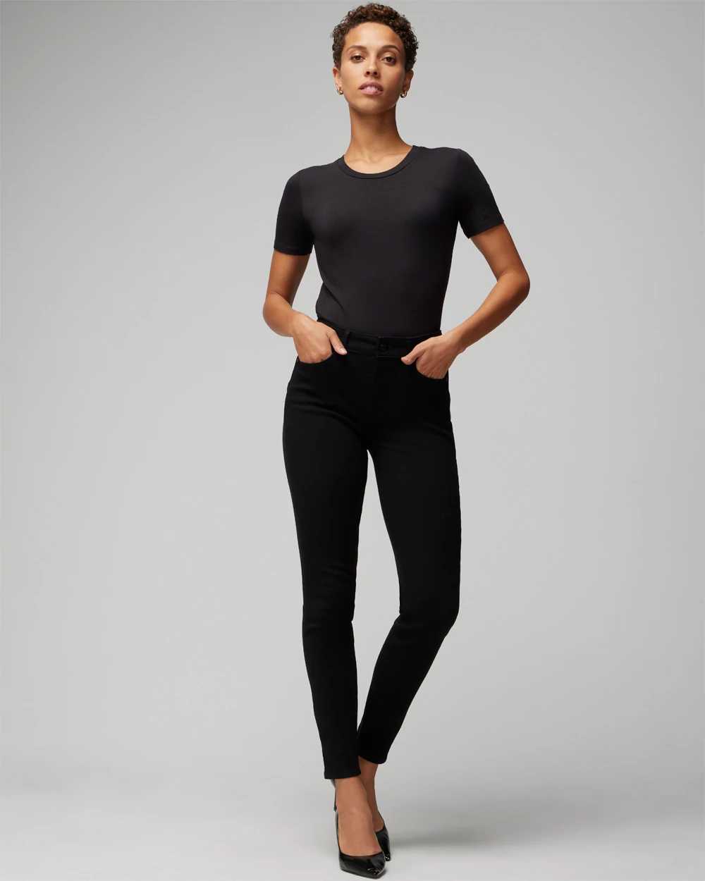 High-Rise Sculpt Black Skinny Jeans click to view larger image.