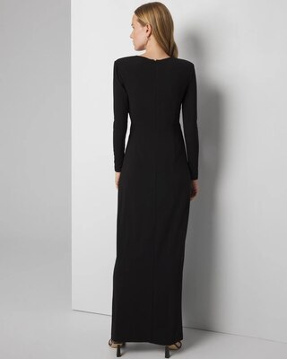 Petite V-Neck Draped Maxi Dress click to view larger image.