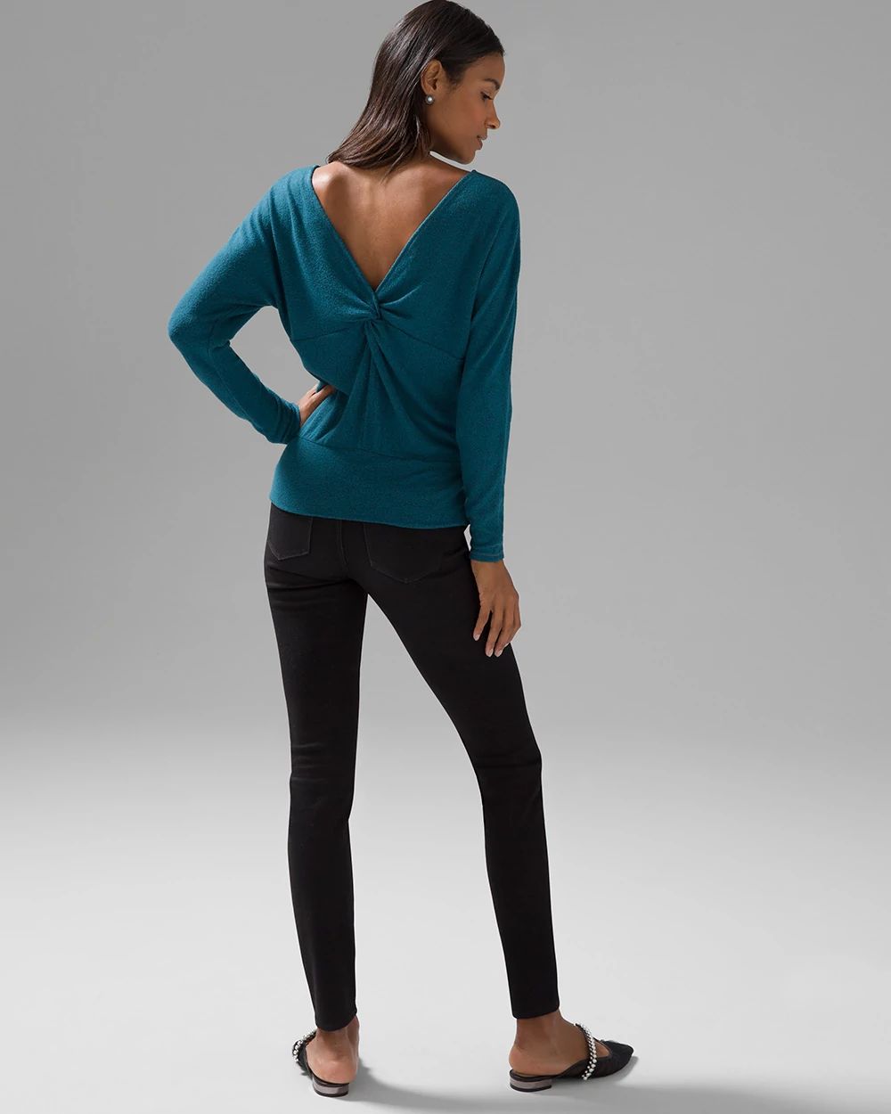 Cozy Knit Twist Back Sweater