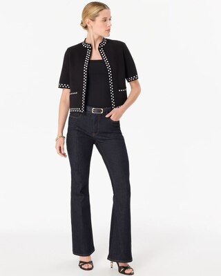 Short Sleeve Knit Cardigan click to view larger image.