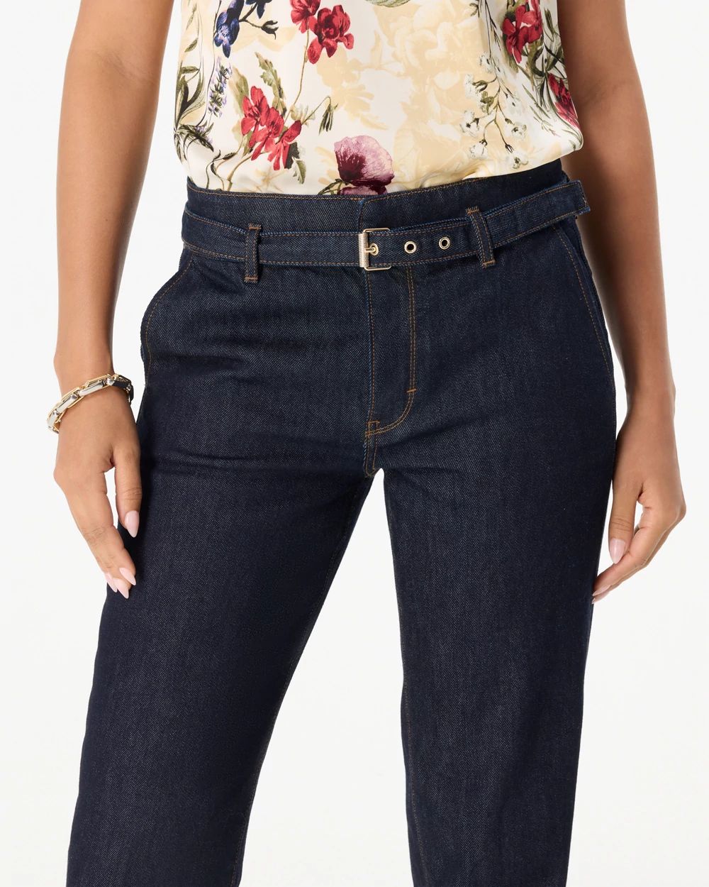 Cuffed High-Rise Straight Ankle Jean click to view larger image.