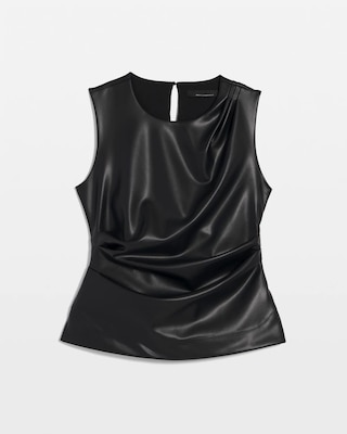 Faux Leather Draped Top click to view larger image.