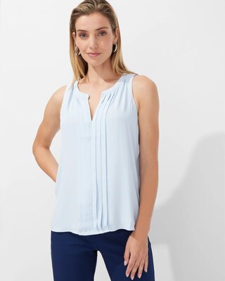 Outlet WHBM Pleated Split-Neck Shell