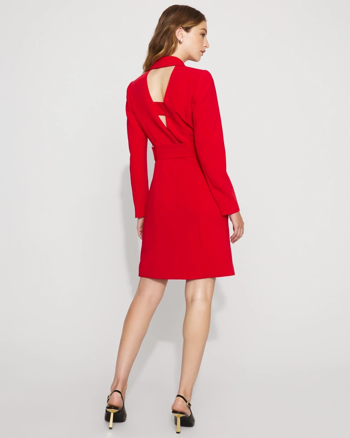 White House Black Market Petite Blazer Dress In Red
