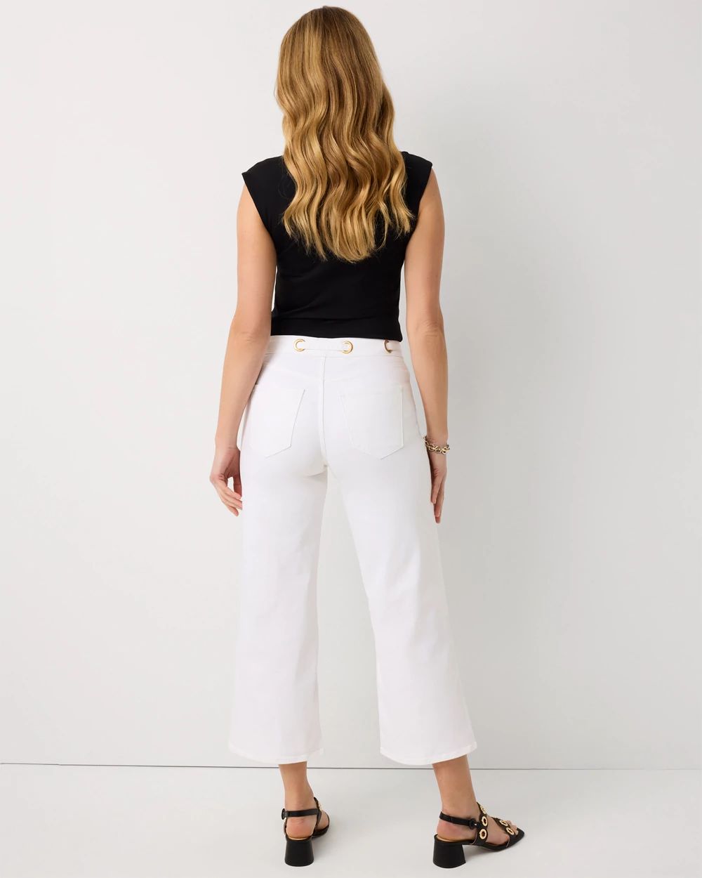 Petite Grommet High Rise Wide Leg Crop Jean