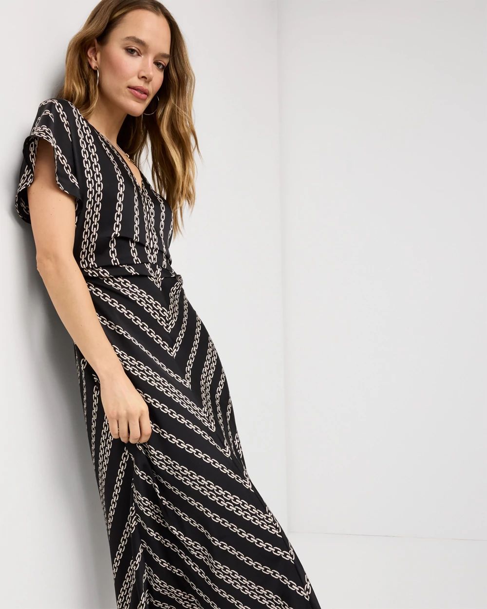 Petite Ruched Twill Midi Dress