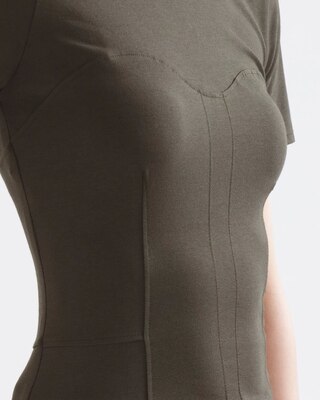 Short Sleeve Seamed Peplum Tee click to view larger image.