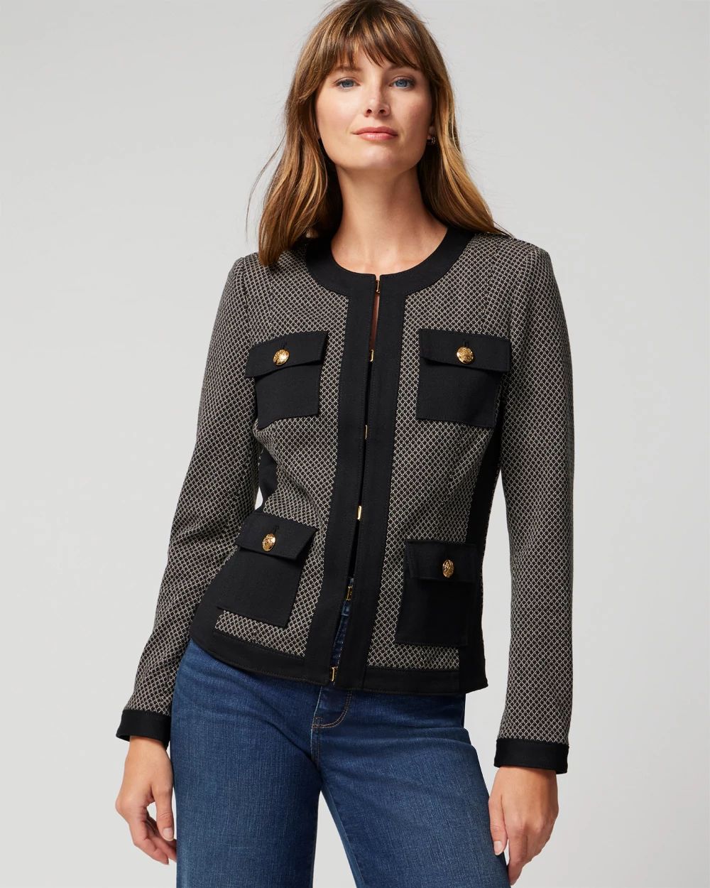 WHBM® Jacquard Knit Stylist Jacket click to view larger image.