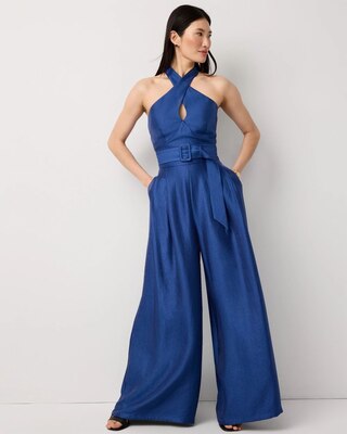 Belted Halter Jumpsuit