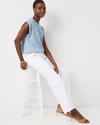 Floral Stitch Sleeveless Pullover click to view larger image.