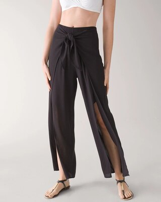 Tie-Front Wrap Beach/Swim Pants