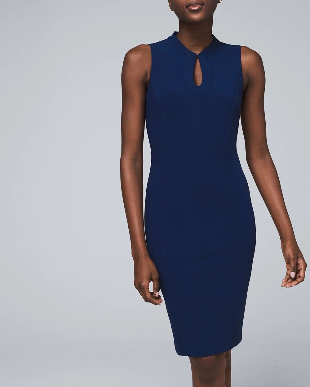 Body Perfecting Jewel-Neck Sheath Dress