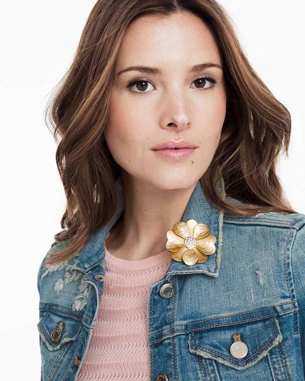 Goldtone Metal Flower Pin
