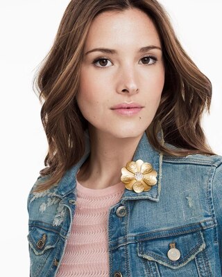 Goldtone Metal Flower Pin