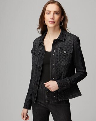 Petite All Over Embellished Denim Jacket