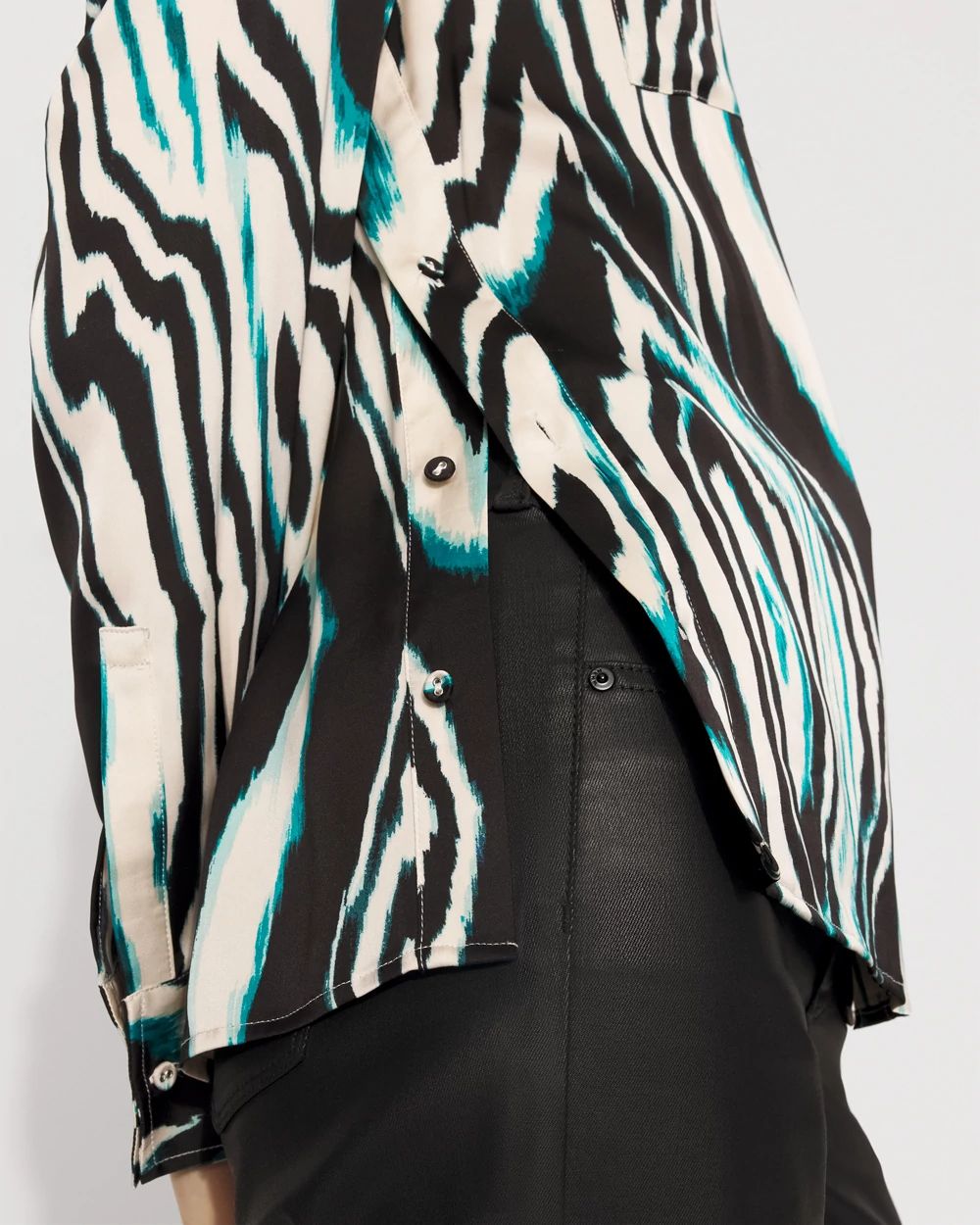 Relaxed Utility Satin Shirt click to view larger image.