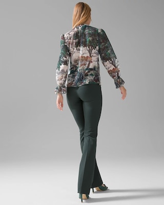 Long Sleeve Tie-Neck Blouse