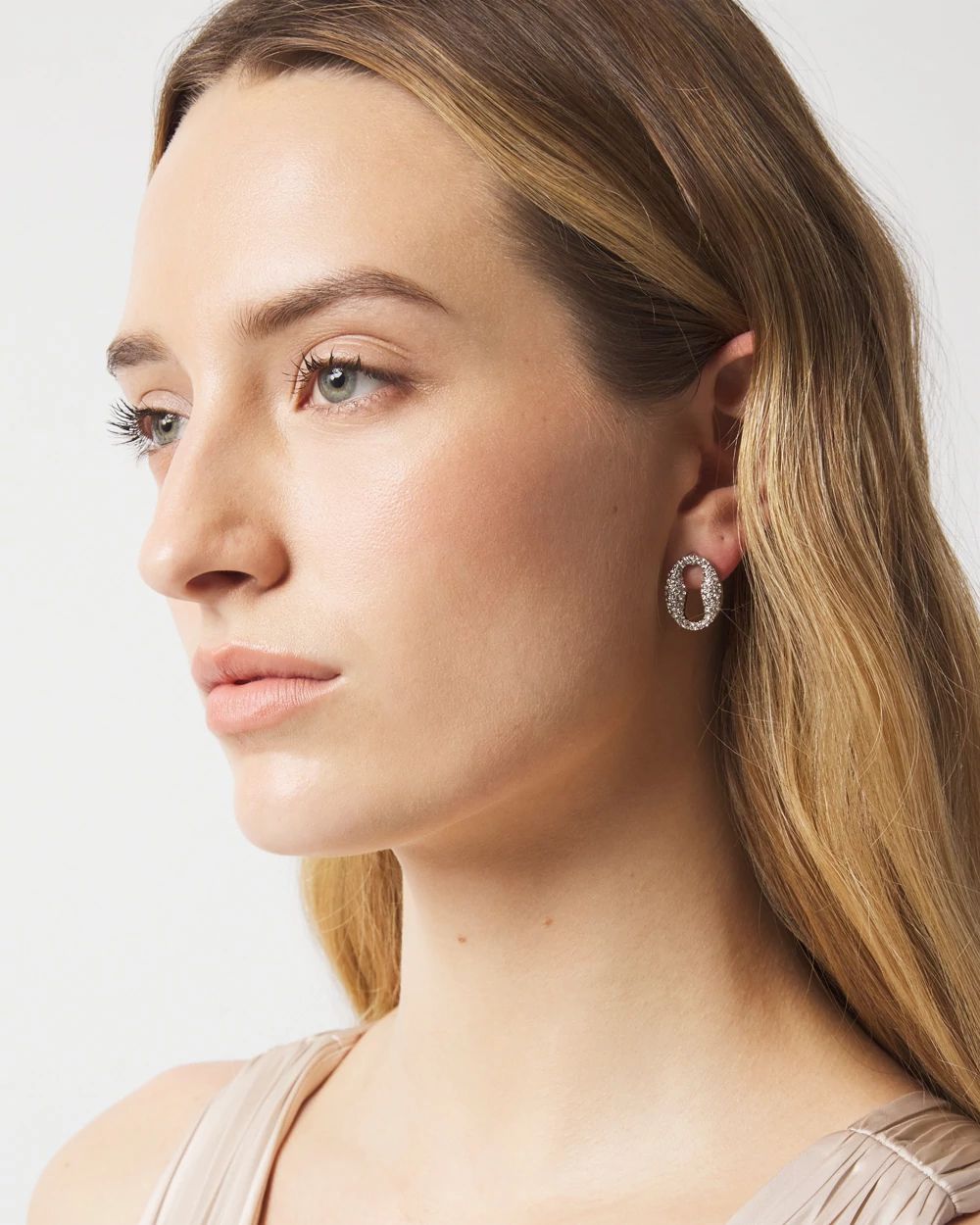 Mariner Link Pavé Stud Earrings