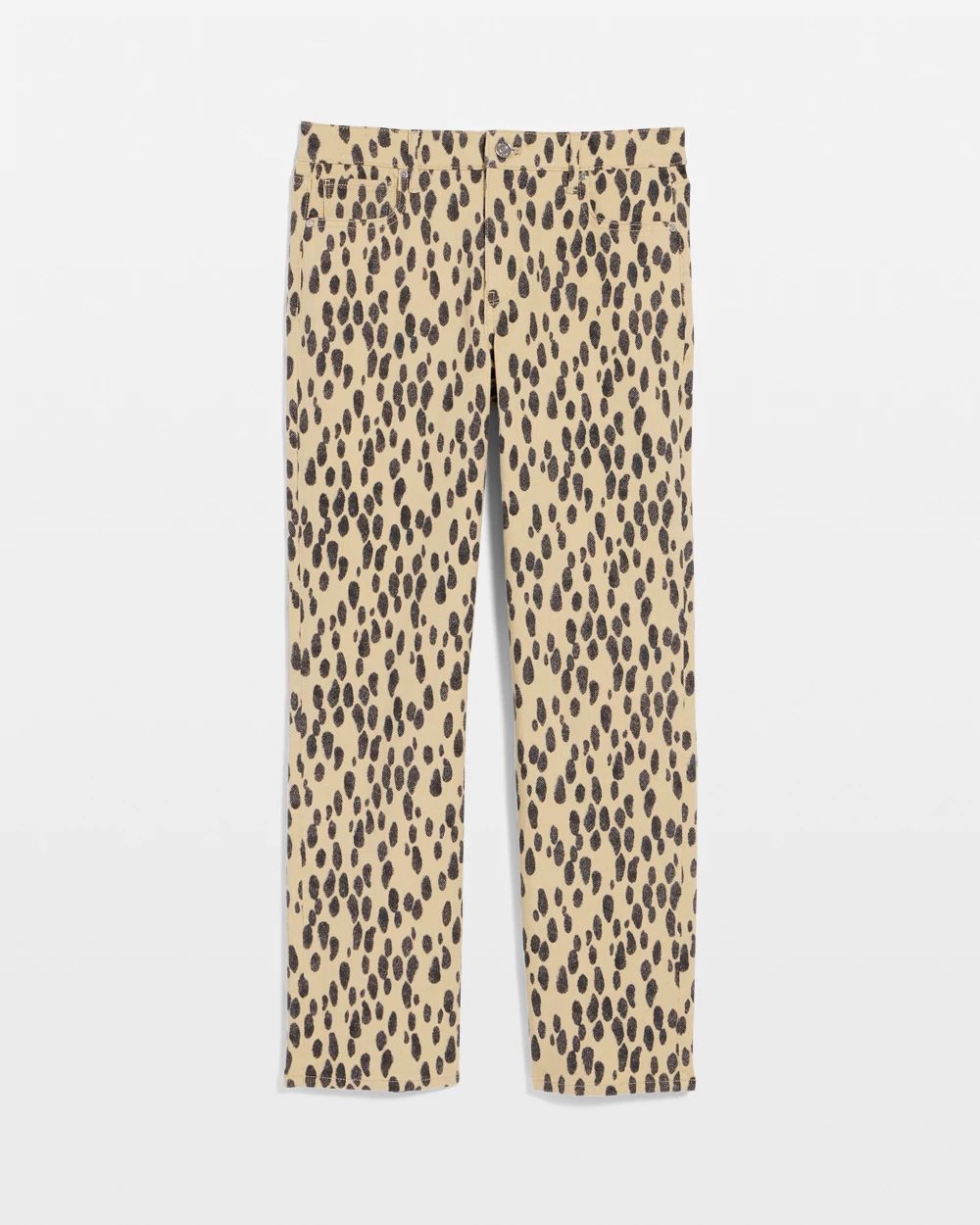Leopard High Rise Straight Jean