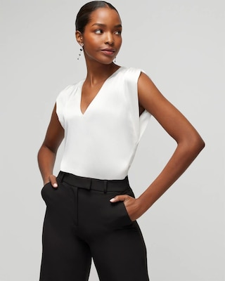 Petite Ruched Shoulder Shell Top click to view larger image.