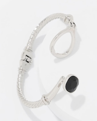 Black Glass Hinge Bracelet click to view larger image.