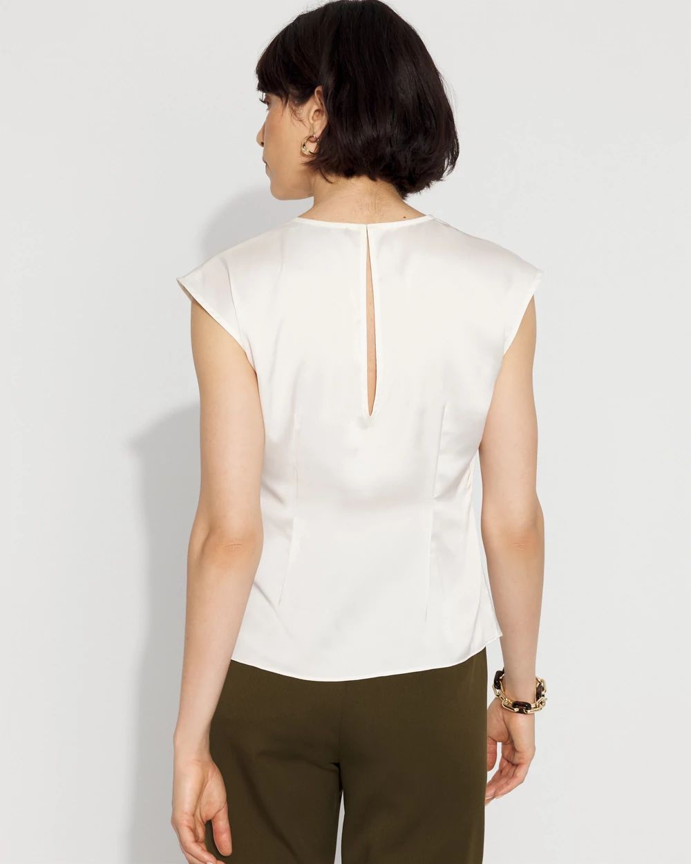 Satin V-Neck Shell