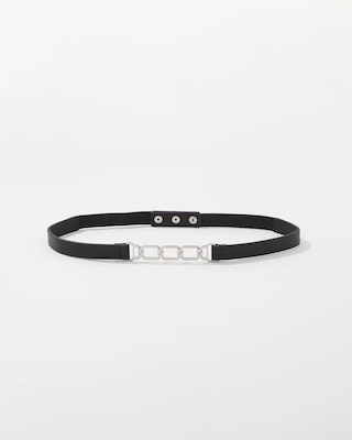 Silver Chain + Faux Leather Stretch Belt click to view larger image.