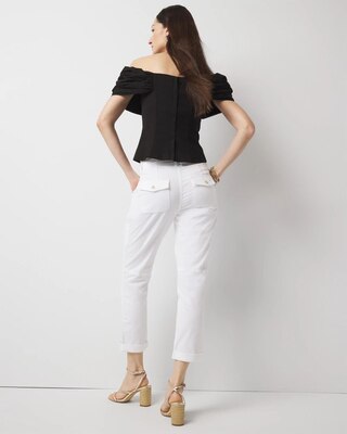 Mid-Rise Pret-A-Pedi Straight Cropped Pants click to view larger image.