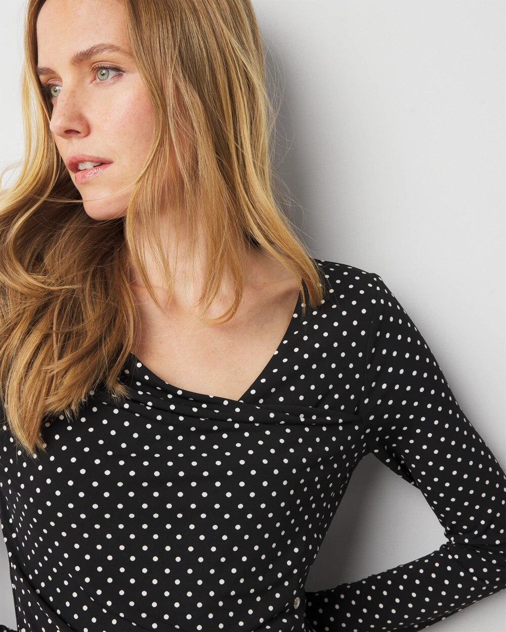 Ruched Button Trimmed Top