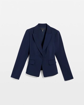 Luxe Stretch Cropped One-Button Blazer click to view larger image.