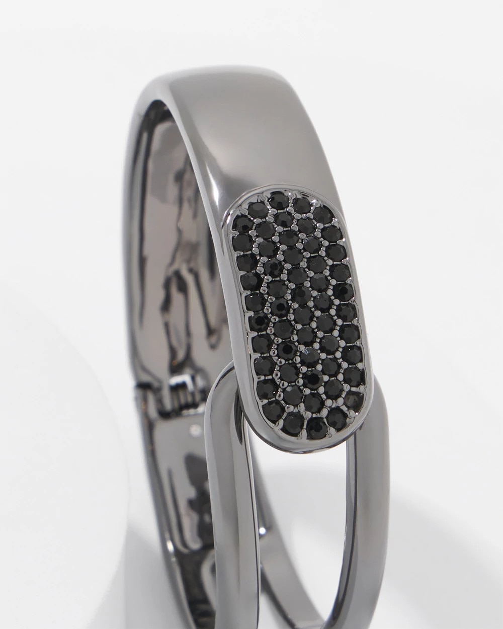 Hematite + Pavé Hinge Bracelet