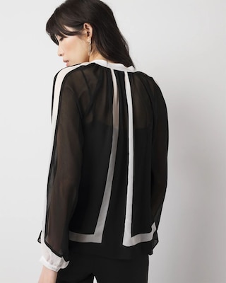 Chiffon Colorblock Blouse click to view larger image.