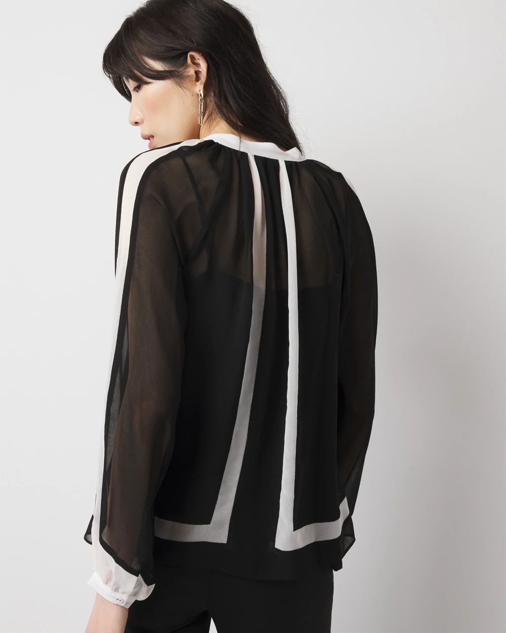 Chiffon Colorblock Blouse