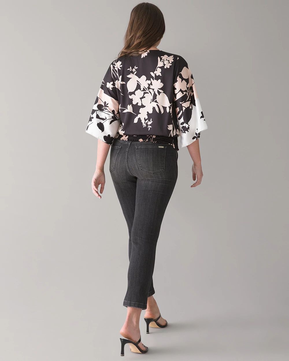 Curvy High-Rise Patch Pocket Straight Crop Jeans