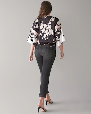 Curvy High-Rise Patch Pocket Straight Crop Jeans click to view larger image.