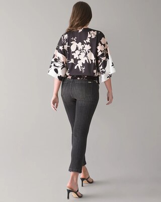Curvy High-Rise Patch Pocket Straight Crop Jeans
